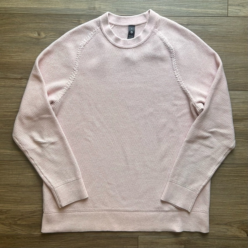 SOLD Lululemon | Textured Knit Crewneck Sweater in Light Pink (Medium) - Picture 5 of 16